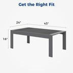 Table basse d'extérieur en aluminium tout temps
