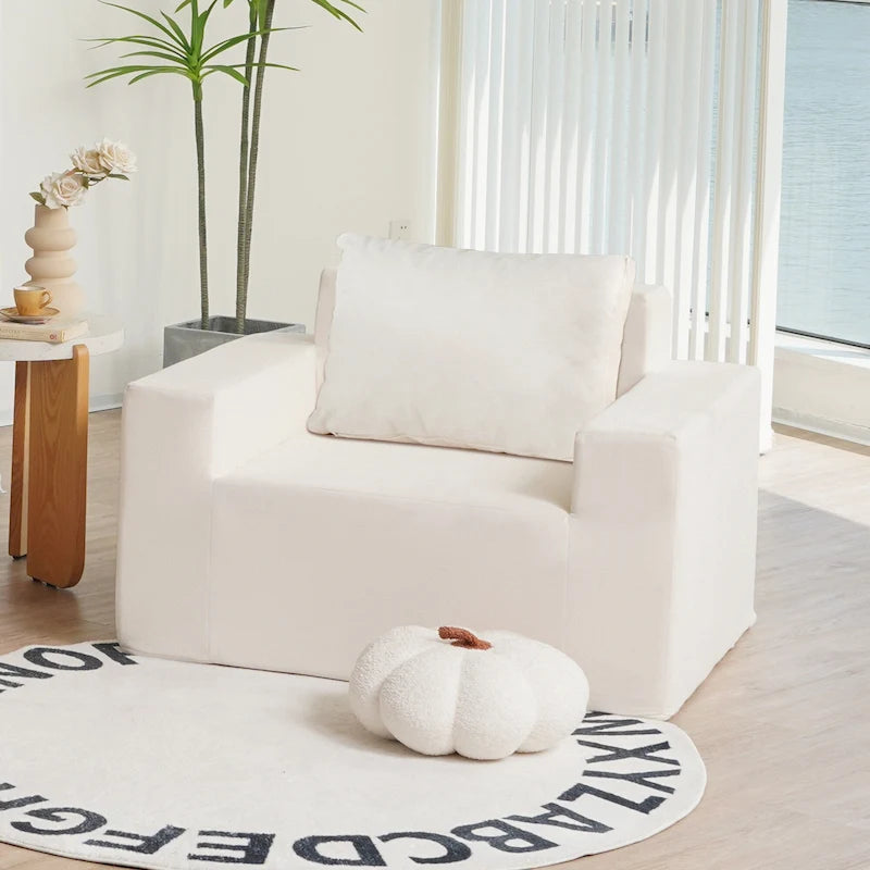 Fauteuil d'appoint moderne en chêne blanc américain 40,2 avec coussin