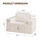 Fauteuil d'appoint moderne en chêne blanc américain 40,2 avec coussin