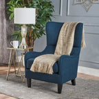27 Fauteuil d'appoint à dossier haut avec dossier à oreilles et pieds en bouleau