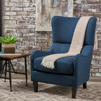 27 Fauteuil d'appoint à dossier haut avec dossier à oreilles et pieds en bouleau