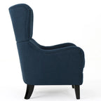 27 Fauteuil d'appoint à dossier haut avec dossier à oreilles et pieds en bouleau