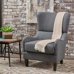 27 Fauteuil d'appoint à dossier haut avec dossier à oreilles et pieds en bouleau