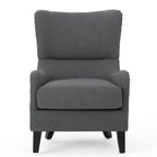 27 Fauteuil d'appoint à dossier haut avec dossier à oreilles et pieds en bouleau
