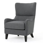 27 Fauteuil d'appoint à dossier haut avec dossier à oreilles et pieds en bouleau