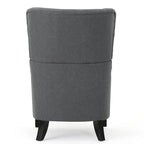 27 Fauteuil d'appoint à dossier haut avec dossier à oreilles et pieds en bouleau