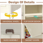 Organisateur de Rangement Portable pour Vêtements, Armoire Penderie, Portes Magnétiques avec 4 Cubes et Tige de Suspension, 10 cintres
