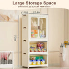 Organisateur de Rangement Portable pour Vêtements, Armoire Penderie, Portes Magnétiques avec 4 Cubes et Tige de Suspension, 10 cintres