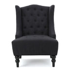 Fauteuil Club Capitonnage Boutonné Dossier Haut Rembourré Anthracite 27,5 po