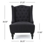 Fauteuil Club Capitonnage Boutonné Dossier Haut Rembourré Anthracite 27,5 po