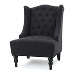 Fauteuil Club Capitonnage Boutonné Dossier Haut Rembourré Anthracite 27,5 po