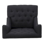 Fauteuil Club Capitonnage Boutonné Dossier Haut Rembourré Anthracite 27,5 po