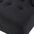 Fauteuil Club Capitonnage Boutonné Dossier Haut Rembourré Anthracite 27,5 po