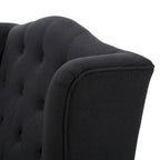 Fauteuil Club Capitonnage Boutonné Dossier Haut Rembourré Anthracite 27,5 po