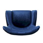 Fauteuil à oreilles en velours bleu marine 34,25 po