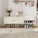 Banc à chaussures moderne avec rangement dissimulé et coussins rembourrés