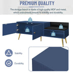 Banc à chaussures moderne avec rangement dissimulé et coussins rembourrés