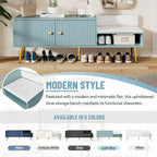 Banc à chaussures moderne avec rangement dissimulé et coussins rembourrés