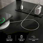 Table d'appoint avec station de recharge, Table d'appoint étroite avec ports USB et prises électriques, Petite table avec rangement dissimulé et étagère ouverte