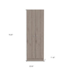 Garde-manger ou placard de rangement en bois gris clair de 71 po - 23,6 po x 70,8 po x 11,8 po