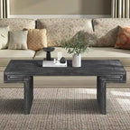Table basse industrielle vintage de qualité supérieure avec structure à double niveau pour les salons et les bureaux
