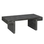 Table basse industrielle vintage de qualité supérieure avec structure à double niveau pour les salons et les bureaux