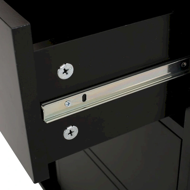 Îlot de cuisine roulant avec porte, 2 tiroirs, 3 étagères et armoire de rangement, 80 cm de large