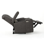 Fauteuil inclinable électrique standard de 84 cm de large avec rangement dans les accoudoirs et port USB, couleur ardoise