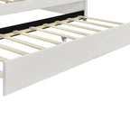 Lit de repos pleine grandeur avec cadre rembourré, canapé-lit avec dossier en forme de coquille et lit gigogne coulissant, canapé-lit en velours pour salon.