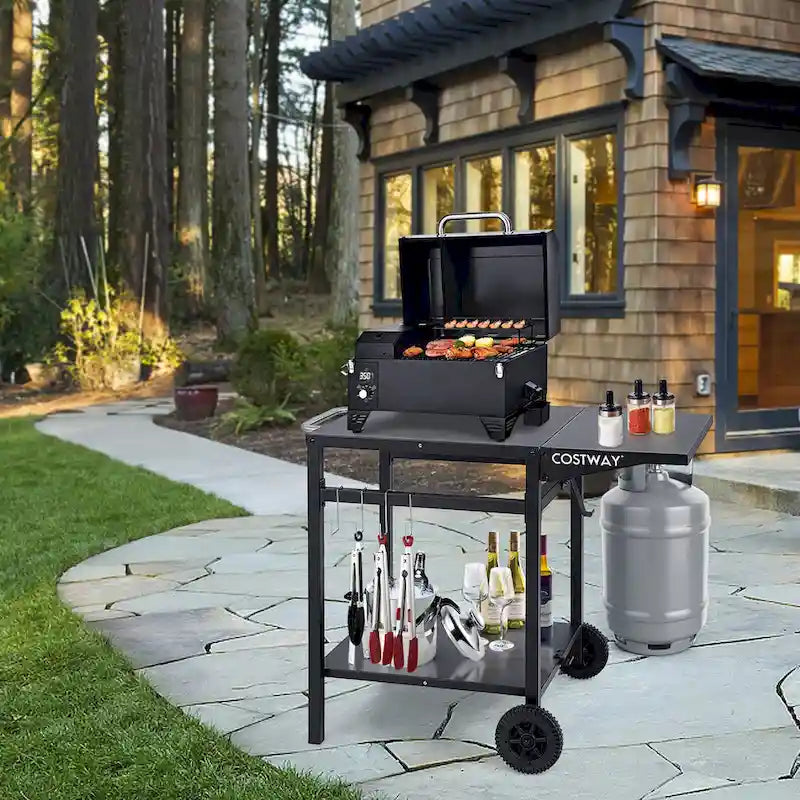 Chariot de Cuisine et de Salle à Manger Multifonctionnel Mobile à Double Étagère