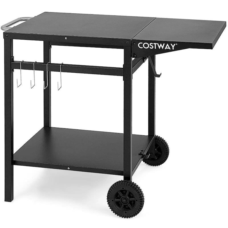 Chariot de Cuisine et de Salle à Manger Multifonctionnel Mobile à Double Étagère