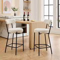 27 tabourets de bar modernes (lot de 2), tabourets de bar en cuir avec dossier, repose-pieds et pieds en métal