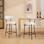 27 tabourets de bar modernes (lot de 2), tabourets de bar en cuir avec dossier, repose-pieds et pieds en métal