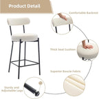 27 tabourets de bar modernes (lot de 2), tabourets de bar en cuir avec dossier, repose-pieds et pieds en métal