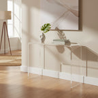 Table d'appoint/console rectangulaire en acrylique transparent, idéale pour l'intérieur et l'extérieur - 38x15x29 po