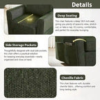 Fauteuil pivotant Chenille 360, Fauteuil moderne avec poches latérales, Fauteuil canapé pivotant, Fauteuil inclinable ergonomique pour chambre à coucher