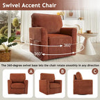 Fauteuil pivotant Chenille 360, Fauteuil moderne avec poches latérales, Fauteuil canapé pivotant, Fauteuil inclinable ergonomique pour chambre à coucher