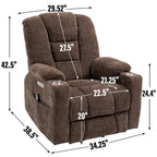 Fauteuil inclinable Power Lift avec massage et chauffage, fauteuil inclinable large surdimensionné avec ports USB, Type C et 2 porte-gobelets en acier