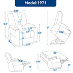 Fauteuil inclinable Power Lift avec massage et chauffage, fauteuil inclinable large surdimensionné avec ports USB, Type C et 2 porte-gobelets en acier