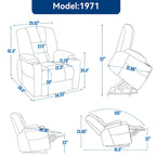 Fauteuil inclinable Power Lift avec massage et chauffage, fauteuil inclinable large surdimensionné avec ports USB, Type C et 2 porte-gobelets en acier