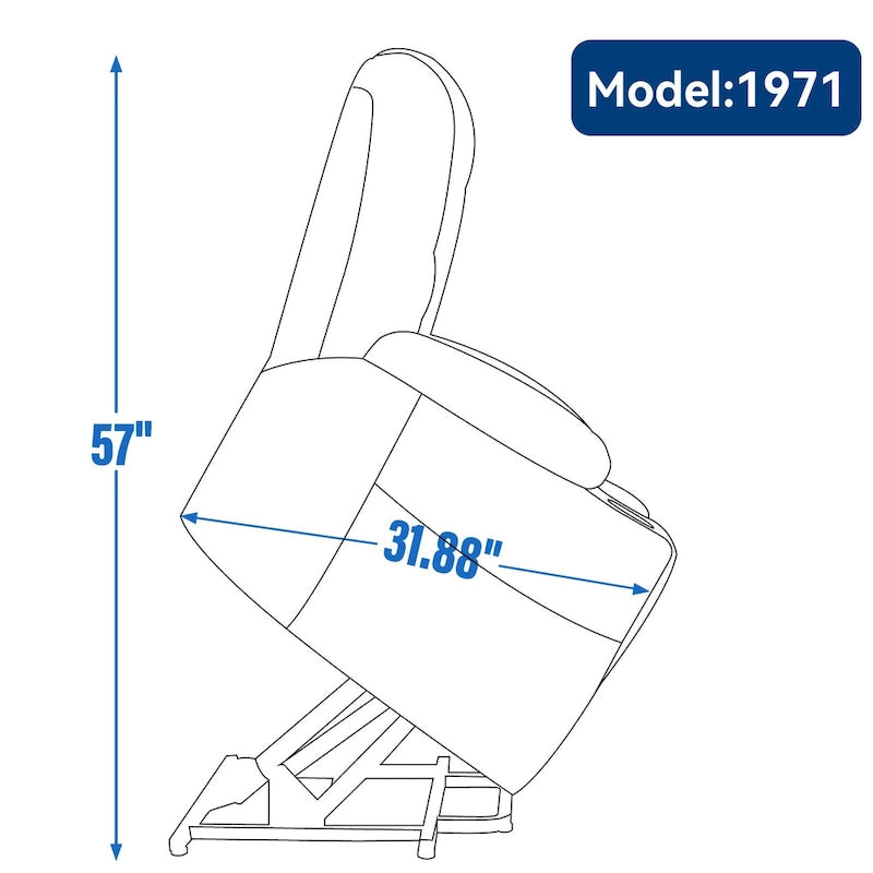 Fauteuil inclinable Power Lift avec massage et chauffage, fauteuil inclinable large surdimensionné avec ports USB, Type C et 2 porte-gobelets en acier