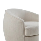 Fauteuil baril pivotant 360° en tissu performance avec coussins en mousse haute densité