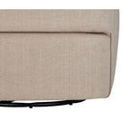 Fauteuil baril pivotant 360° en tissu performance avec coussins en mousse haute densité