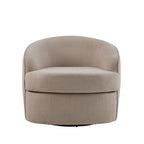 Fauteuil baril pivotant 360° en tissu performance avec coussins en mousse haute densité