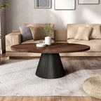 Table basse ovale moderne marron et noire