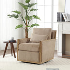 Fauteuil pivotant 26.77 avec cadre en bois dur