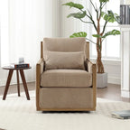 Fauteuil pivotant 26.77 avec cadre en bois dur