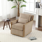 Fauteuil pivotant 26.77 avec cadre en bois dur