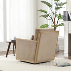 Fauteuil pivotant 26.77 avec cadre en bois dur