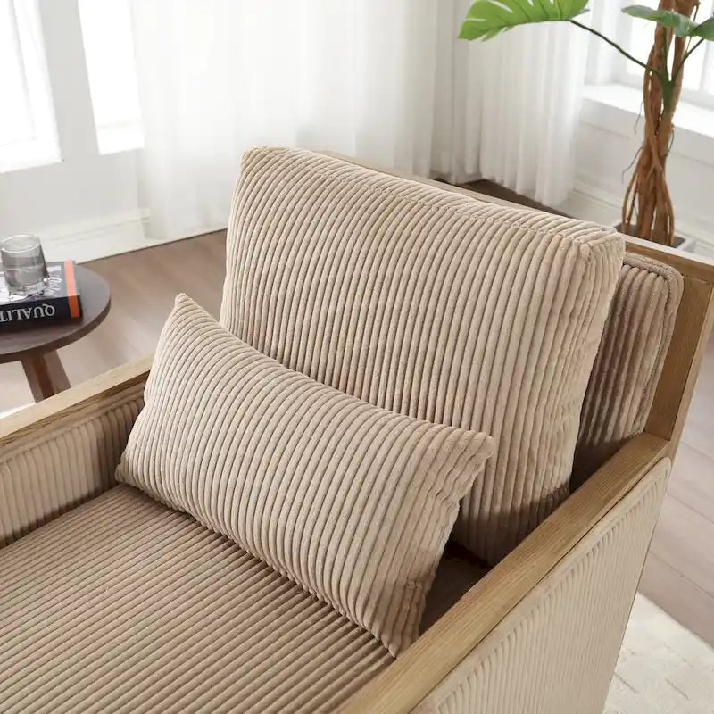 Fauteuil pivotant 26.77 avec cadre en bois dur